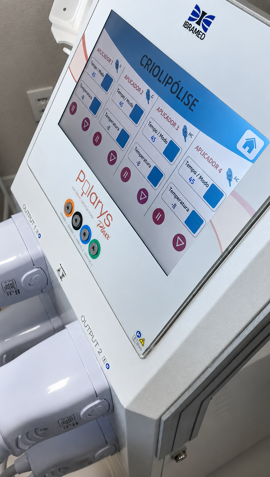 Equipamento Polarys Plus IBRAMED de criolipólise de placas